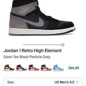Jordan 1 High Element Black and Gray Sneakers
